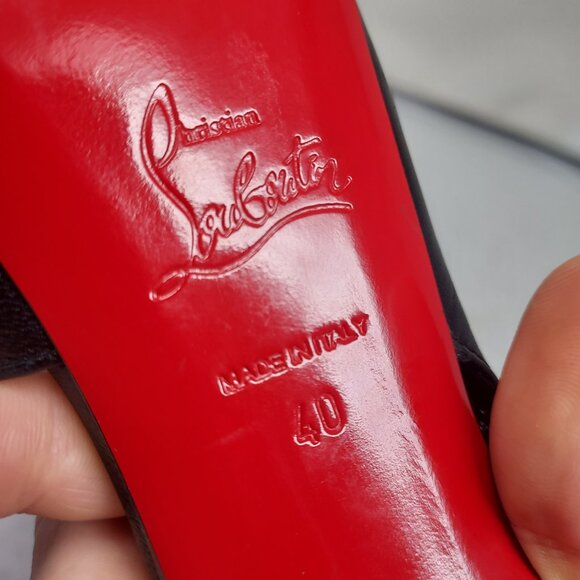 Christian Louboutin Black Jenlove Alta Peep Toe Sandal Heel Shoe - Picture 5 of 12